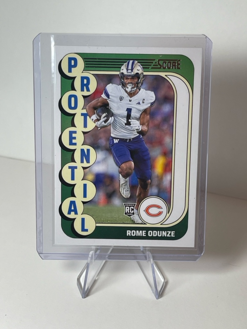 Score Rome Odunze Rookie Trading Card - Green/White